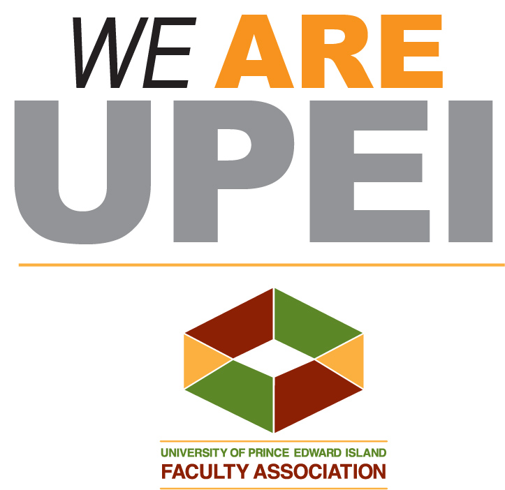 UPEI Faculty association logo combined with WE are UPEI slogan